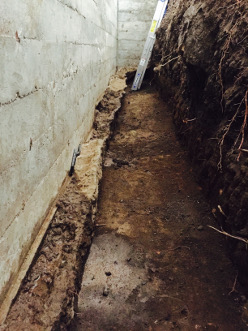 Defective foundation footings causing water intrusion