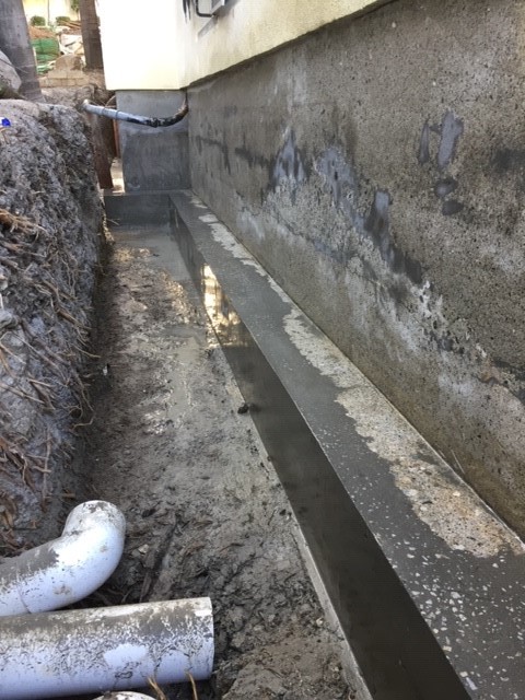 Foundation waterproofing applied