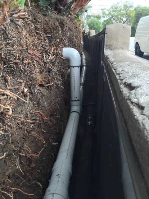 Planter French Drain / Downspout Drainage