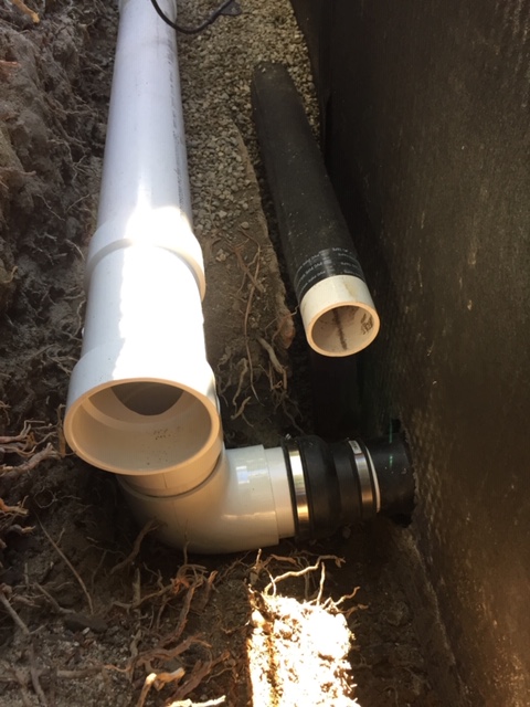 French Drain Covered With Pea Gravel