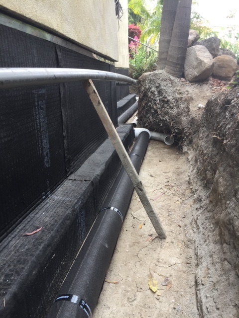 French Drain Wrapped With Filter Fabric
