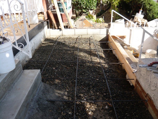 Rebar reinforcement to entry landing