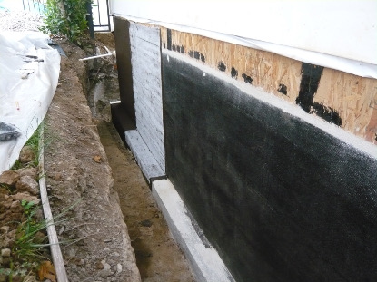 Waterproofing Membrane Application Over Corrected Footings