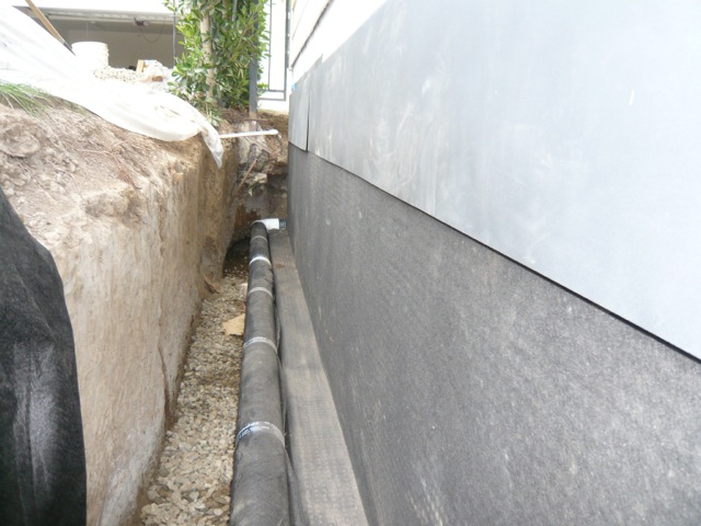 OC Foundation Waterproofing - Drainage panels installed over foundation and footing