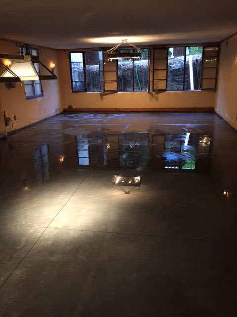 Under slab basement waterproofing and concrete slab