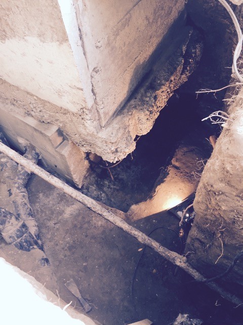 First section of foundation underpinning