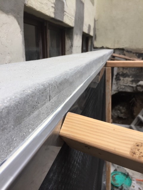 Drainage panel counter flashings installed