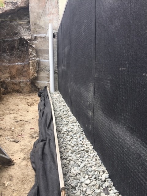 Gravel applied over french drain