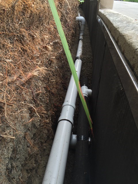 Pea gravel applied over french drains