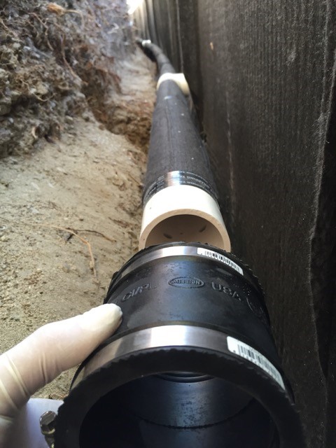Rubber coupling for french drains