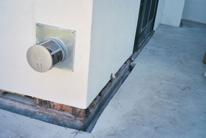 Water intrusion located at foundation and sill plate connection